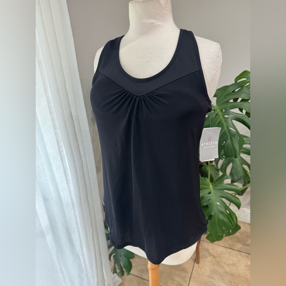 Athleta Gel Mesh Supercharged Tank Top NWT – Black L – Unstinkable, Built-In Bra